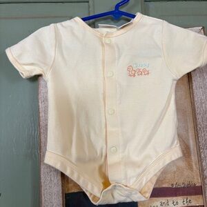 Vintage Charming Yellow Bodysuit with Duck Design